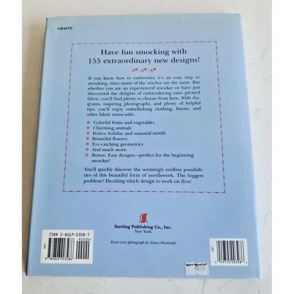 155 SMOCKING DESIGNS Hardcover Santoso Theresa ISBN 0806903287 NOS 1st Ed